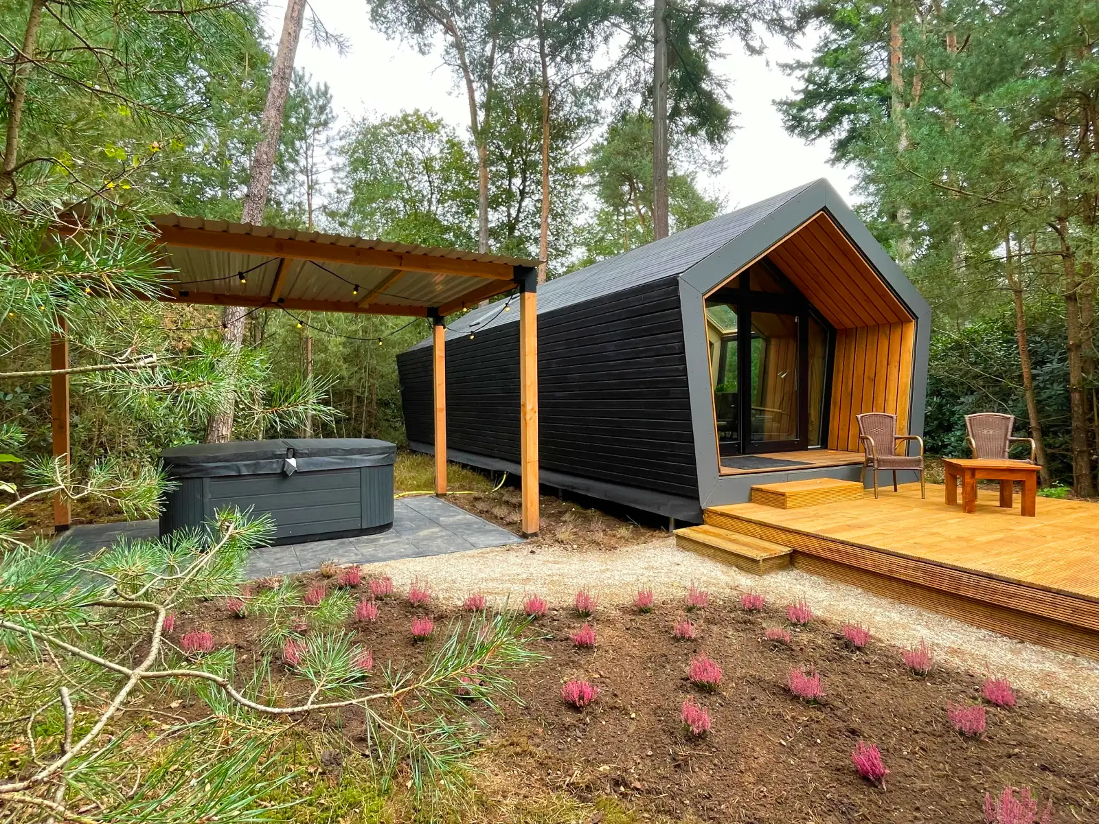 Vakantiehuisje met wellness / jacuzzi op vakantiepark bij de Holterberg