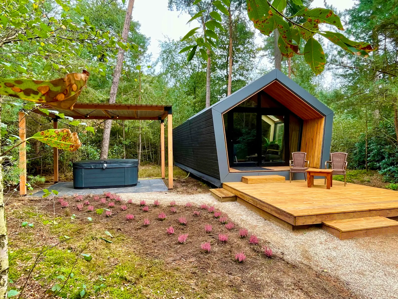 Vakantiehuisje met wellness / jacuzzi op vakantiepark bij de Holterberg
